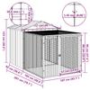 Chicken Coop with Run Light Grey 117 x 201 x 123 cm Galvanized Steel