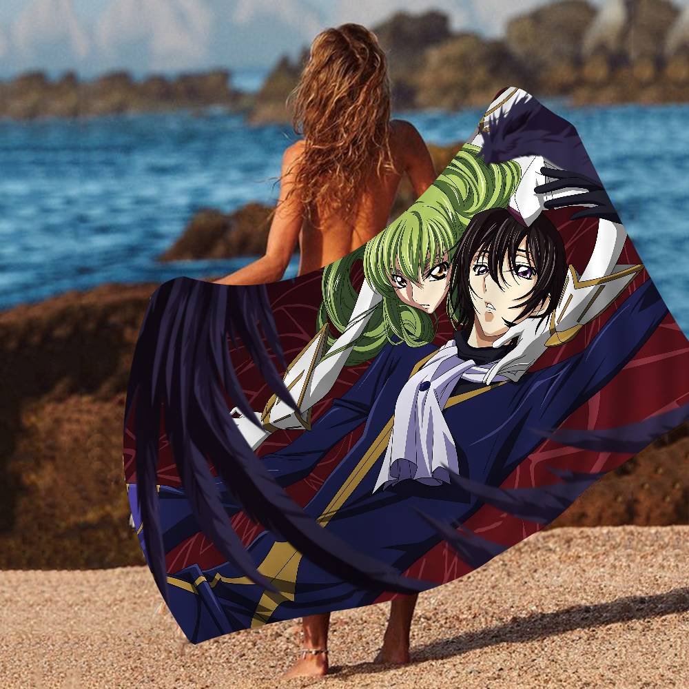 Самый популярный анимационный C-Code Geass Микрофибра Печатное Пляжное Полотенце Для Альпинизма Йоги Пляжа Плавания Впитывающее Мягкое Полотенце