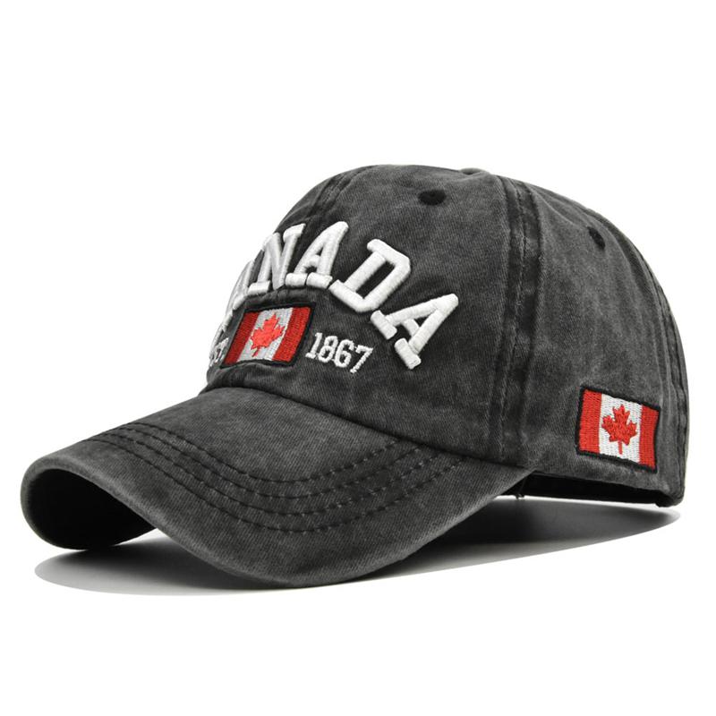 Модная бейсболка Канада Флаг Канады Кепка Вышивка букв Бейсболка Snapback Регулируемая Мужские бейсболки Gorras