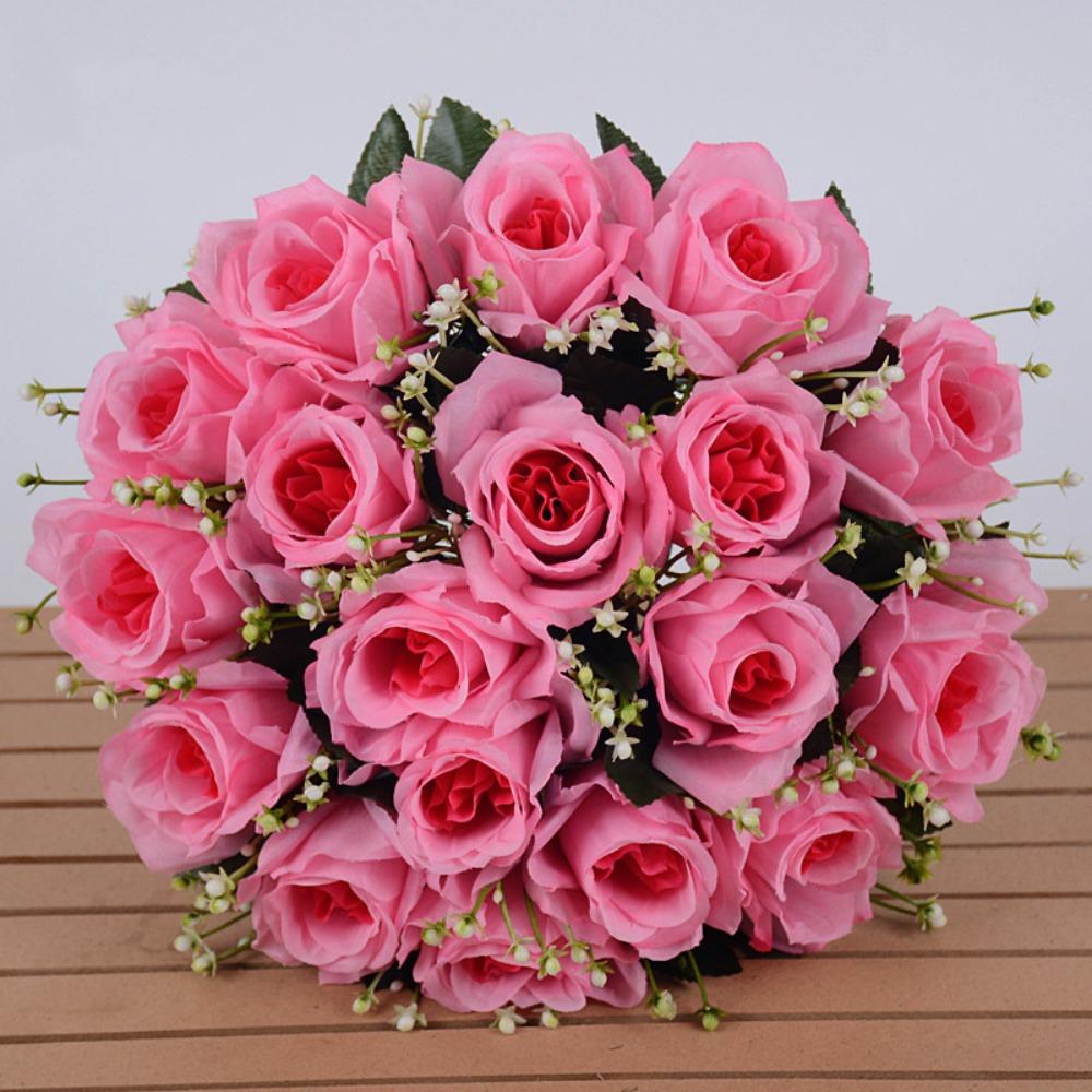 10 цветов Настоящий Счастливый Цветок Мини Натуральная Имитация Розы Новый Кристалл Трава Букет Домашний Декоративный