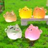 Figurine Luminous Miniature Funny Ghost Pig Rabbit Animals Micro Landscape Ornaments For Halloween Decorations Home Desk Decor