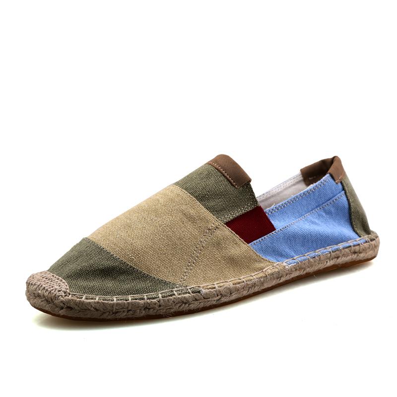 Новые мужские туфли ручной работы на плоской подошве, дышащие эспадрильи для мужчин, повседневная обувь, удобные парусиновые туфли без застежек, мужская обувь для рыбалки