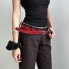 Red/Black Y2k Waist Belt PU Leather Jeans Pants Belt Korean Women's Belt  Daily