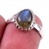Natural Labradorite Gemstone 925 Solid Sterling Silver Jewelry Ring Size 6 L2N23