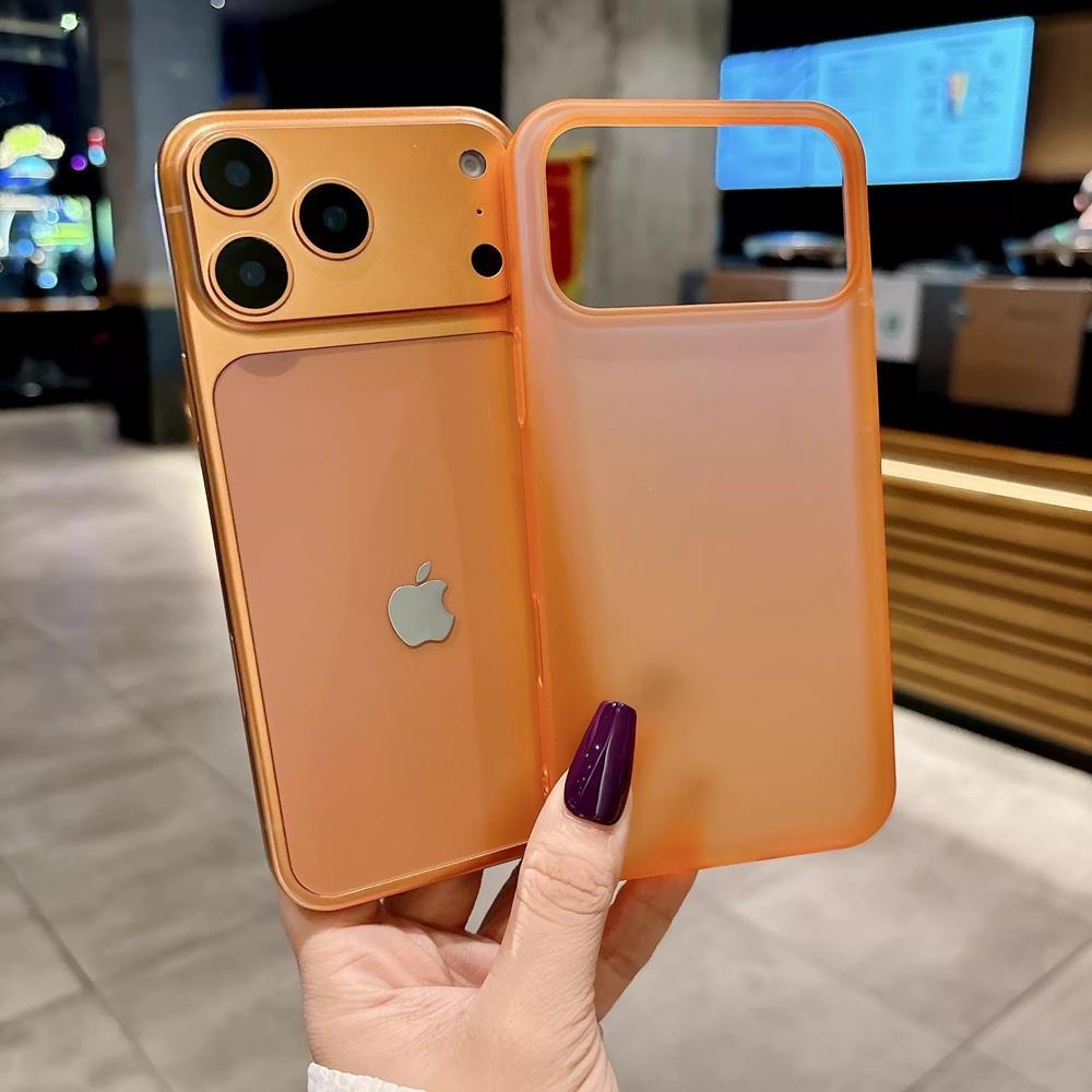 Роскошный ультратонкий матовый жесткий ПК чехол для телефона для iPhone 17 16 15 14 13 12 Pro Max 14 Plus Полупрозрачный тонкий ударопрочный бампер