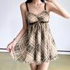 Spring and Autumn New Girl Style Sub Suede Bow Lace-Up Vest Cute Versatile Chest Lace Sling