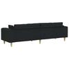 Black 4 Seater Sofa with Cushions 250 x 77 x 76 cm Fabric