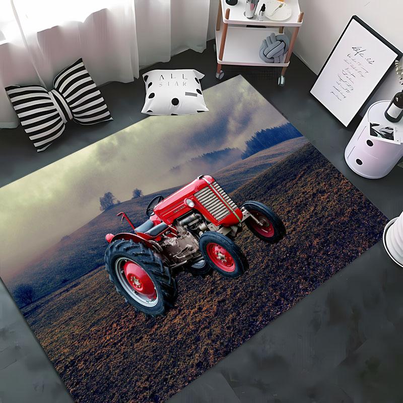 Car Tractor Series Pattern Carpet, Living Room and Bedroom Household Items, kids Room Sofa Mat Doormat Floor  Anti-slip Rug Gift