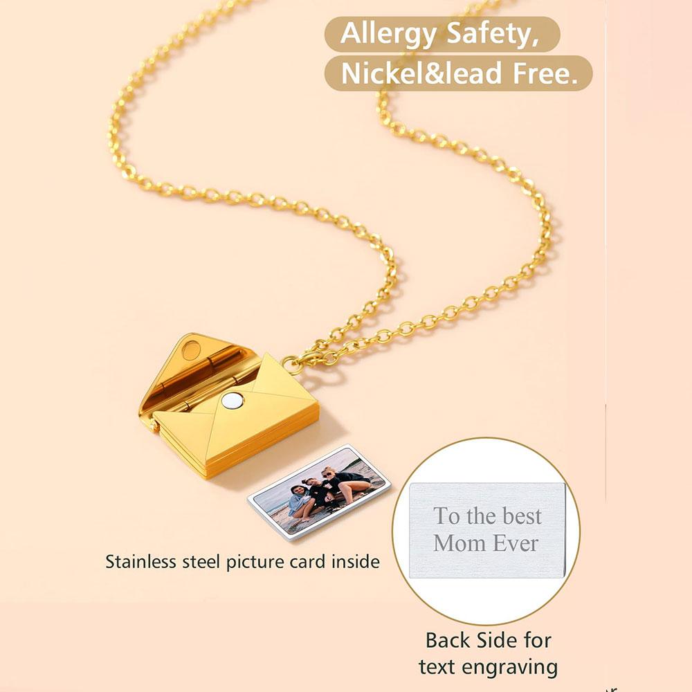 Персонализированное фото-ожерелье из нержавеющей стали с индивидуальной гравировкой "Люблю тебя", цветной фото-кулон, подарок для пары 2025