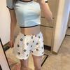 Милые шорты со следами лап для женщин на лето, новый стиль, облегающие, приспущенные, с принтом, белые, повседневные, широкие