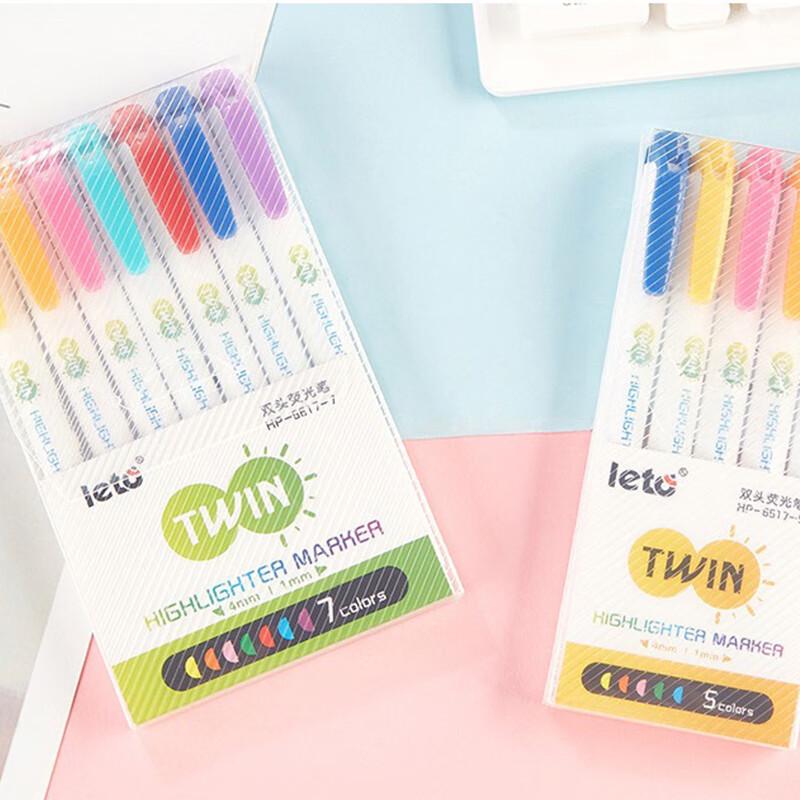 LETO Dual-Tip Highlighter Pen Set