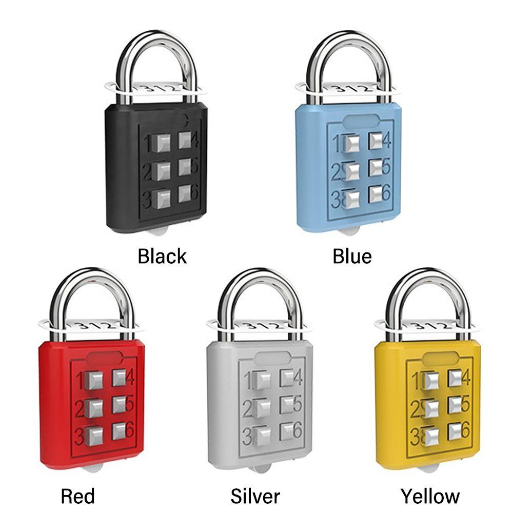 Security Dormitory Cabinet  Lock Luggage Padlock Backpack Zipper Lock 6 Digit Button Password Lock