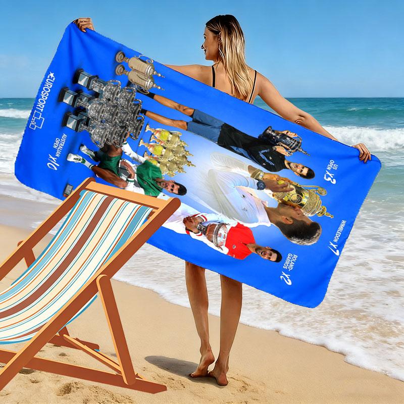Novak Djokovic Fighter Beach Towel, Large Soft Quick Dry Towel for Beach Camping Swimming