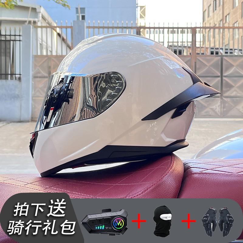 ECE/GB Certified Full Face Motorcycle Helmet With Bluetooth Intercom Men Women Use Large Rear Wing Stylish Design