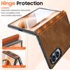 Samsung Galaxy Z Fold 8 Protective Case with Hinge Cover HD Glass Screen Protector and Raised Camera Protection-Brown
