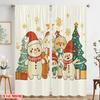 2pcs,2D Plane Printing Popular Curtain Panels Christmas Bears Snowmen Cute (4) Durable Polyester (without Rod) Decorations For