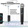 Профессиональный беспроводной двойной портативный динамический микрофон караоке с перезаряжаемым приемником для развлечений на сцене