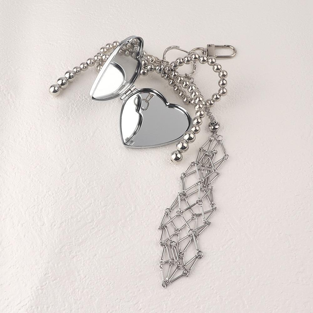 Stainless Steel Lip Balm Bag Key Chain Silver Color Lip Balm Keychain