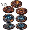 Holiday Party Rug 3D Illusion Halloween Rug, Spooky Ghost Round Area Non-Slip Unique Seasonal Decor Floor Mat for Living Room Bedroom Entrance Home