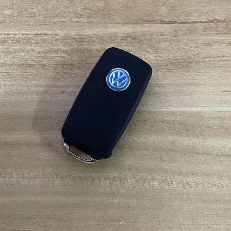 YKPSC1 Car Key Stickers Auto Control Keychain Emblem Accessories For Volkswagen VW R-line GTI R Polo Golf Passat Magotan Tiguan Jetta