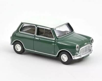 Norev Масштабная модель Mini Cooper S 1964 года, зеленая с белой крышей, БЕЗ ЗАВОДКИ, MINI COOPER, Литая модель автомобиля 1/54