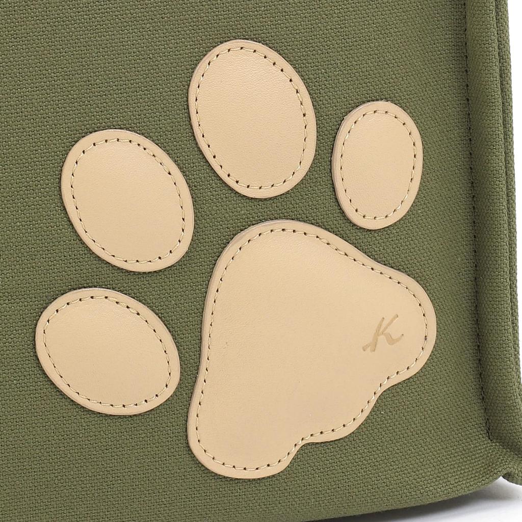 Paw Motif Handbag 33501 [Kitamura] P-0690 Women's Khaki/Beige [Green]