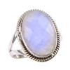Кольцо из стерлингового серебра 925 пробы с натуральным радужным лунным камнем, размер 6 h5q05