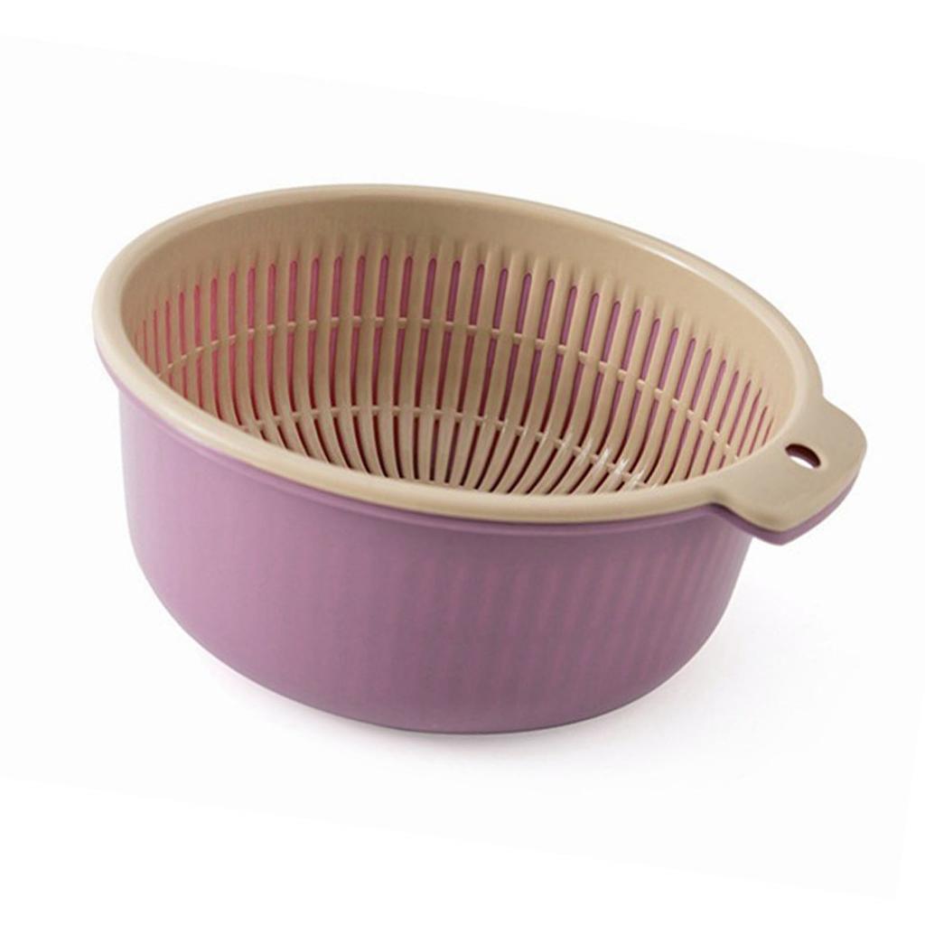 Корзина для мытья овощей Утолщенная Двухслойная Круглая Многофункциональная Пластиковая Подвесная Слив