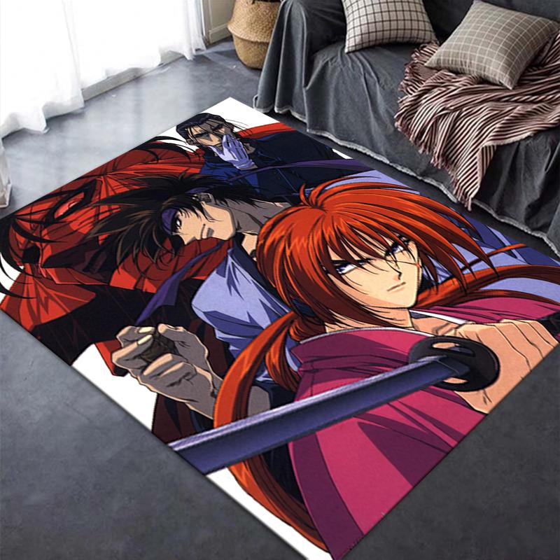 2026 NEW Rurouni Kenshin Carpet Rug for Living Room Bedroom Home Sofa Decoration,Kids play Non-slip Floor Mat