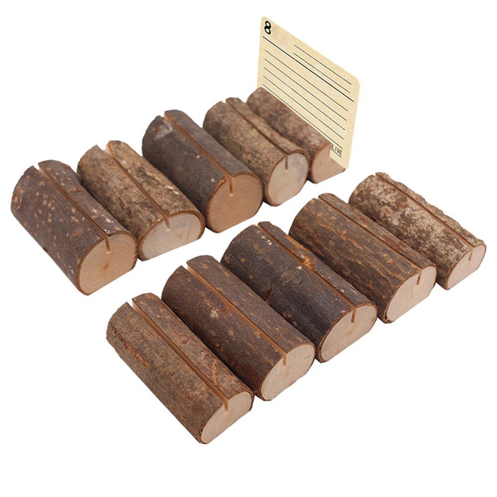 10Pcs Wedding Decoration Wooden Name Place Card Holders Table Menu Holder