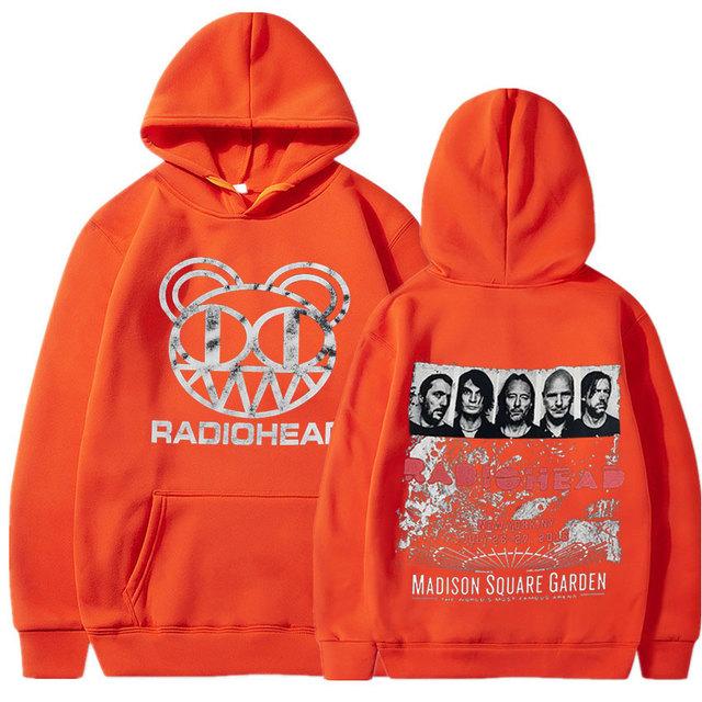 Толстовка с капюшоном Radiohead Vintage Print для мужчин, свободные хлопковые толстовки с капюшоном, хип-хоп-линия в стиле нью-йоркского тура, рок-группа, музыкальный альбом, свитшот