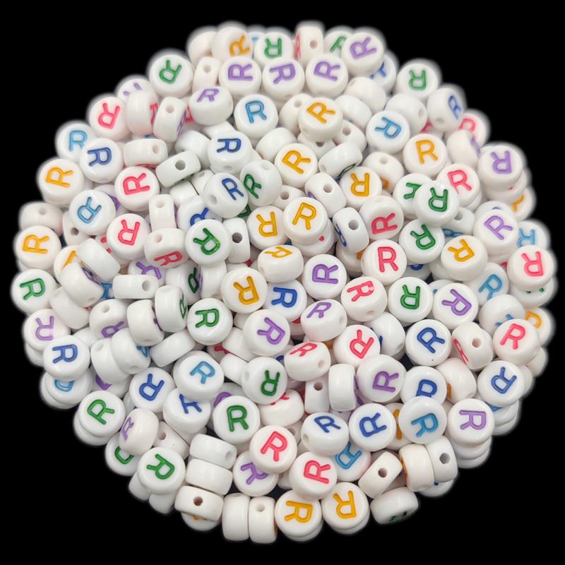 Товары для домашней вечеринки, 50 шт., 7 мм, красочные буквы, оптовая продажа, свободные бусины, изготовление ювелирных изделий, ожерелье, браслет, сделай сам, для кулона