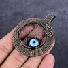 Синий сглаз драгоценный камень ручная работа медная проволока обертка ювелирное изделие кулон 2.60" u3q96
