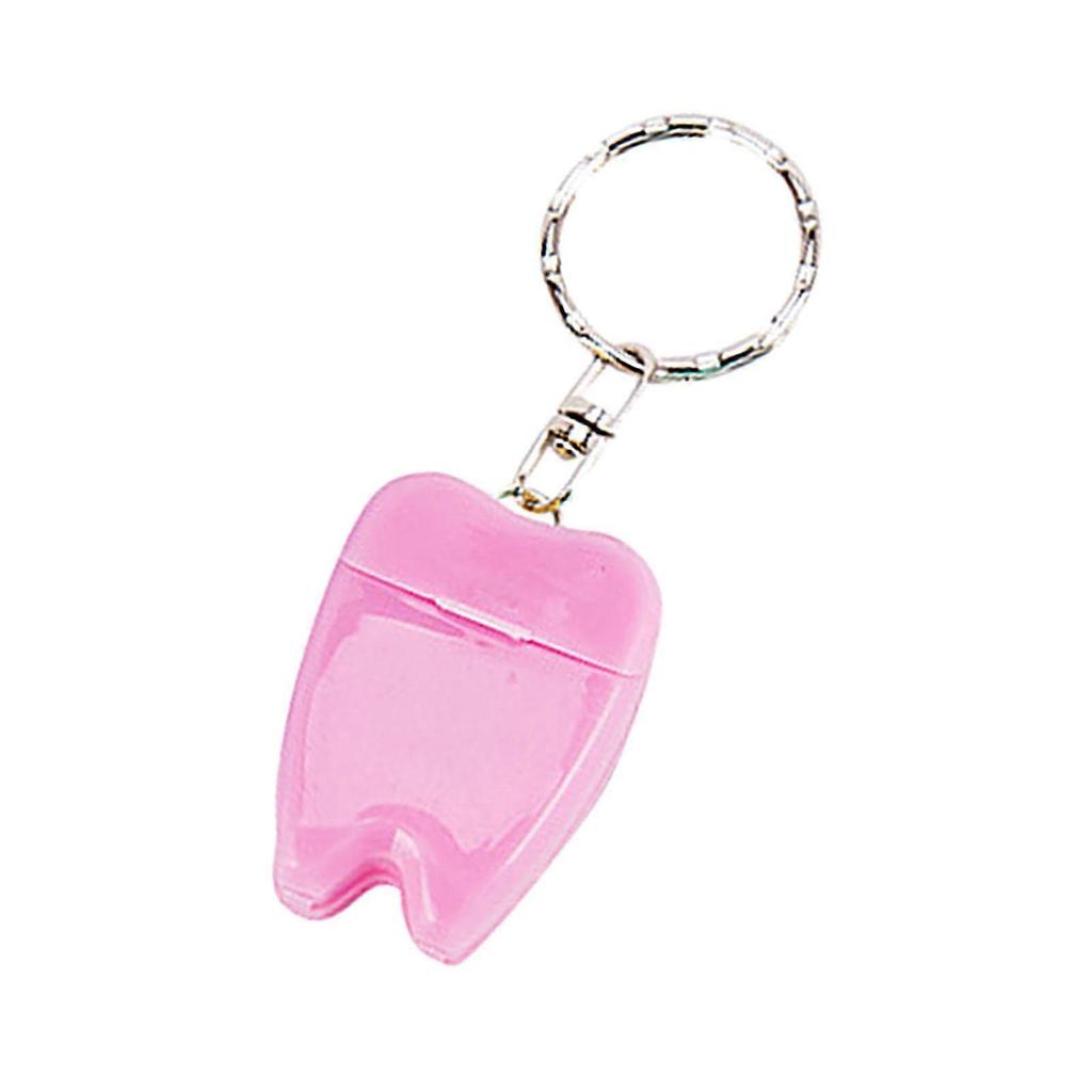 Portable Floss Keychain Tooth Floss Floss Roll Floss Threaders for Travel Pink