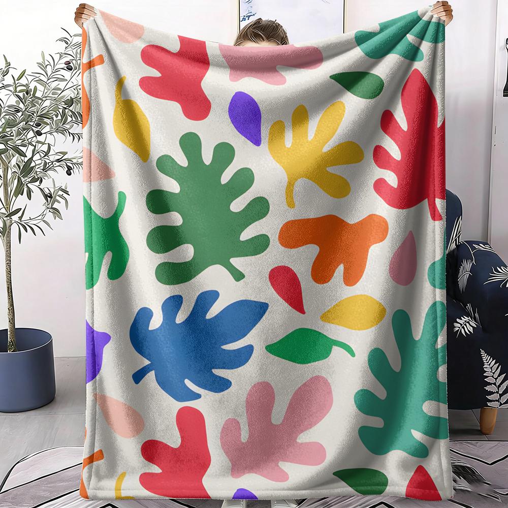 Colorful Vectors Throw Soft Flannel AC Blanket Lightweight Summer Nap Throw Cozy Blanket for Sofa Bed Travel Home