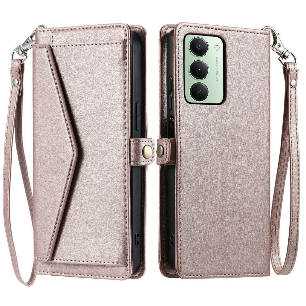 For Xiaomi Redmi 15 5G (Global) (169mm) Leather Case with Wrist Strap Wallet Stand Phone Cover