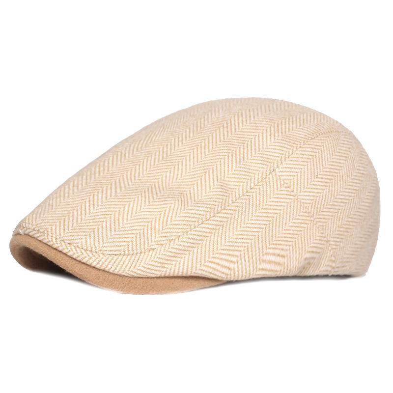 Шапка с узором «ёлочка» и утиным язычком для мужчин и женщин, теплая осенне-зимняя кепка, берет для людей среднего и пожилого возраста