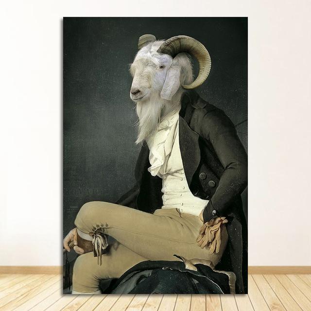И принты «Граф козла», холст, картины на стене, художественная картина, украшение стены, Cuadro, скандинавское ретро, коза, холст, художественные постеры