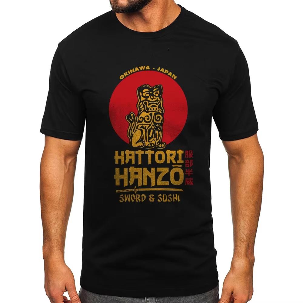 2026 New Unique Kill Bill Ninja Hattori Hanzo Print Tshirt Short Sleeve Streetwear Mens and Womens Tshirt Mens Top