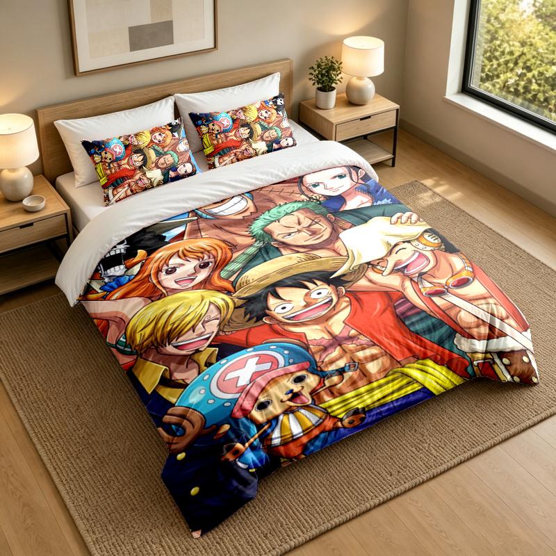 3-Piece Bed Sheet Set with One Piece Design, 1 Flat Sheet and 2 Pillowcases for Bedroom