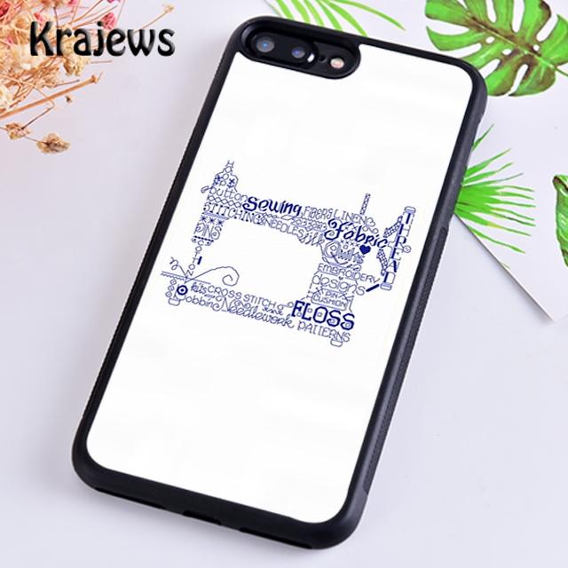Krajews Sewing Machine Pattern Phone Case Cover For iPhone 17 Air 16 15 14 plus 12 13 pro max coque Fundas