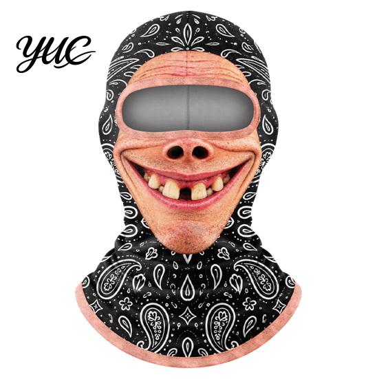 3D Маска-розыгрыш с принтом лица Старика, Лыжная маска, Балаклава с защитой шеи для зимы, Ветрозащитный мотоциклетный бафф с полным покрытием, Термобафф для улицы, Велосипеда, Езды