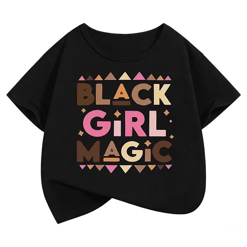 Colorful Design Graphic T Shirts Short Sleeve Kids Childrens Tshirt Girls Summer Spring Casual Top Tee