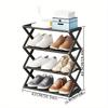 1pc X-Shaped Shoe Rack - Space-Saving Multi-Layer Storage Organizer, Easy Assembly Durable Plastic & Metal Frame for Entryway