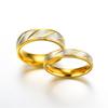 1pcs New Gold Color Ring Stainless Steel Couple Ring Fashion Batch Striped Ring Jewelry