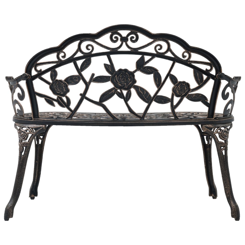 Garden Bench 100 cm Cast Aluminium Bronze Coloured