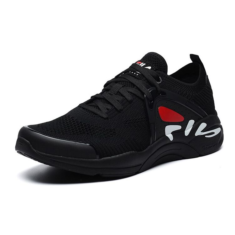 Fila Heritage-FHT Soft Comfortable Shock Absorbing Wear-Resistant Low-Top Casual City Commuting Running Shoes Men Sneaker Black A12M132104FBK