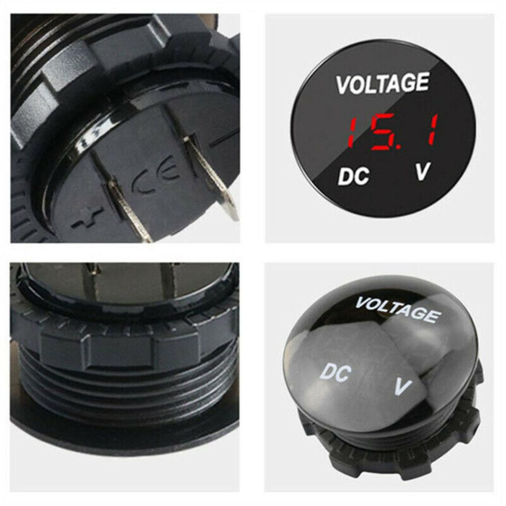 Plastic DC 12V-24V Panel Motorcycle Battery Gauge Car Voltmeter Voltage Meter