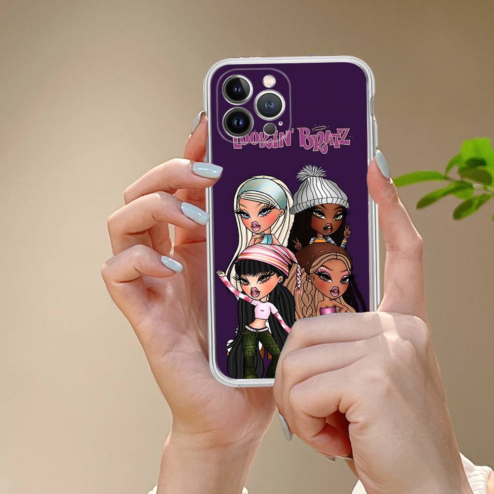 Милая кукла B-Bratz Прозрачный мягкий чехол для телефона для IPhone 15 12 14 16 17 13 Plus 11 Pro Max 13 Pro
