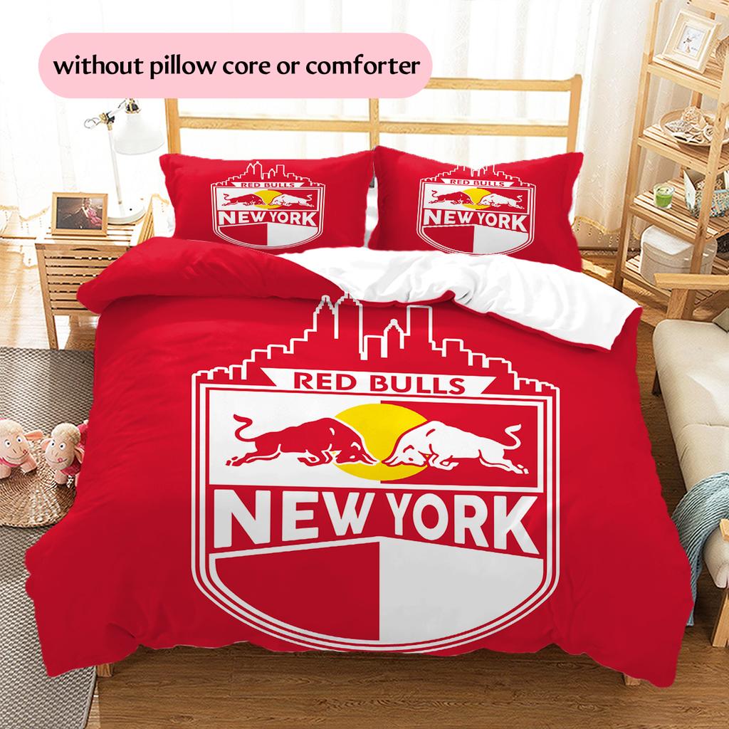 New York Red Bulls Pattern Bedding Home Decoration Birthday Gift (1 * duvet cover + 2 * pillowcase, without core)